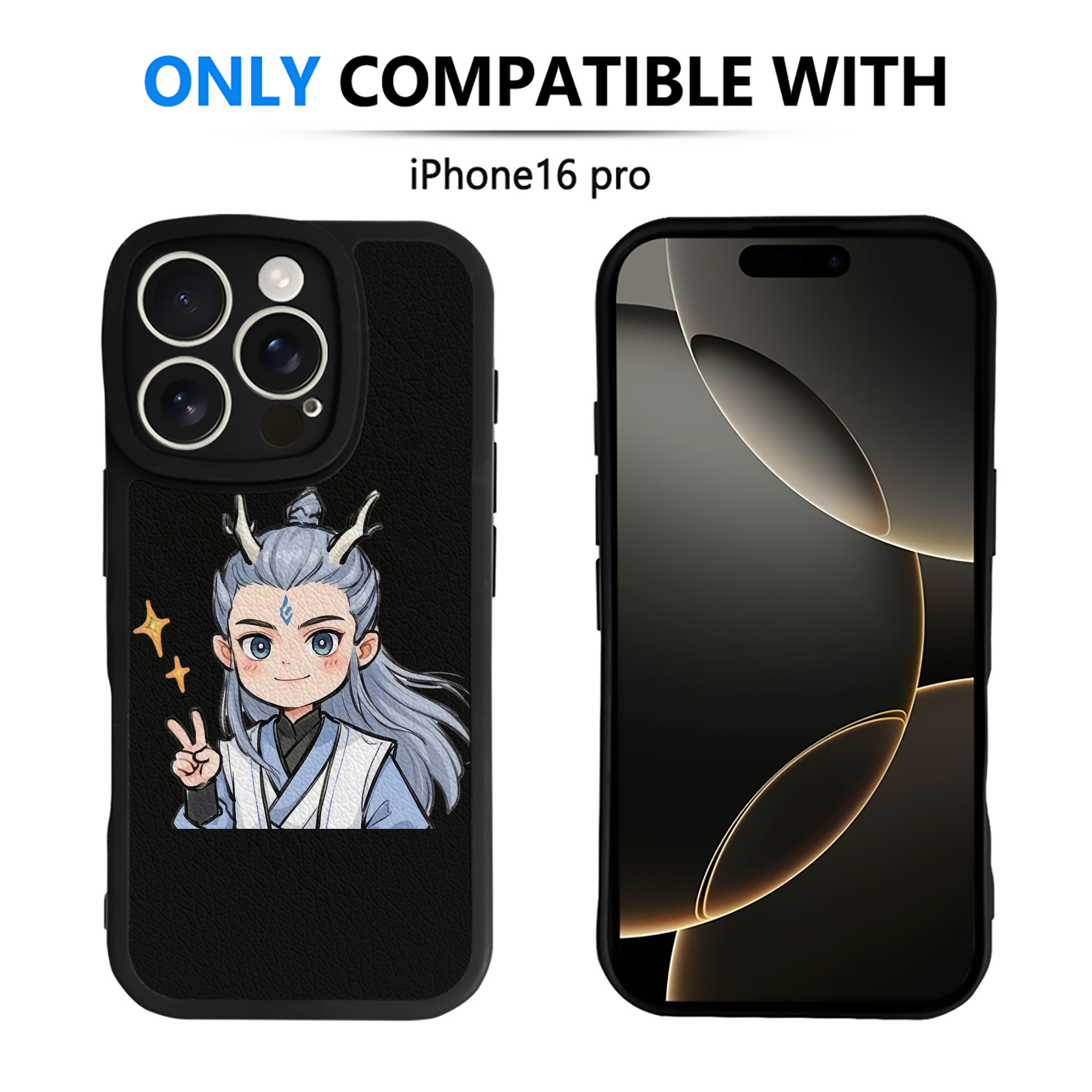 （画像用） Ne Zha 2 ナタ 魔童の大暴れ 【iPhone 16シリーズ対応】シリコンスマホケース（レザー調） 材質：シリコン
